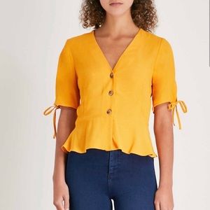 Topshop yellow blouse, US size 8